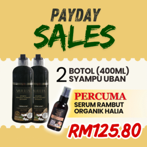 2 Botol Syampu Uban Organik Mullia (400ml)
